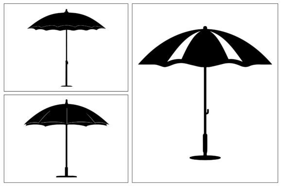 Beach Umbrella Silhouette Vector Review