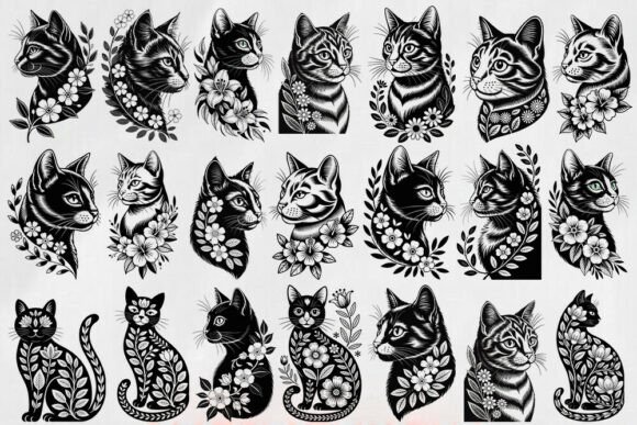 Floral Cat Silhouette Svg Bundle Review