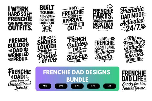 French Bulldog Dad SVG Bundle