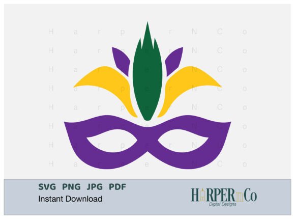 Mardi Gras Feather Mask SVG, PNG Review