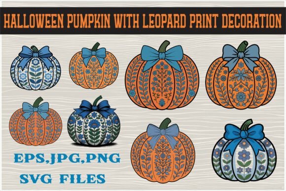 Stylish Pumpkin with Leopard Print Bow